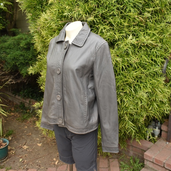 Stetson Jackets & Coats Stetson Leather Jacket Sz Med Nwt Gray Swing Coat Poshmark